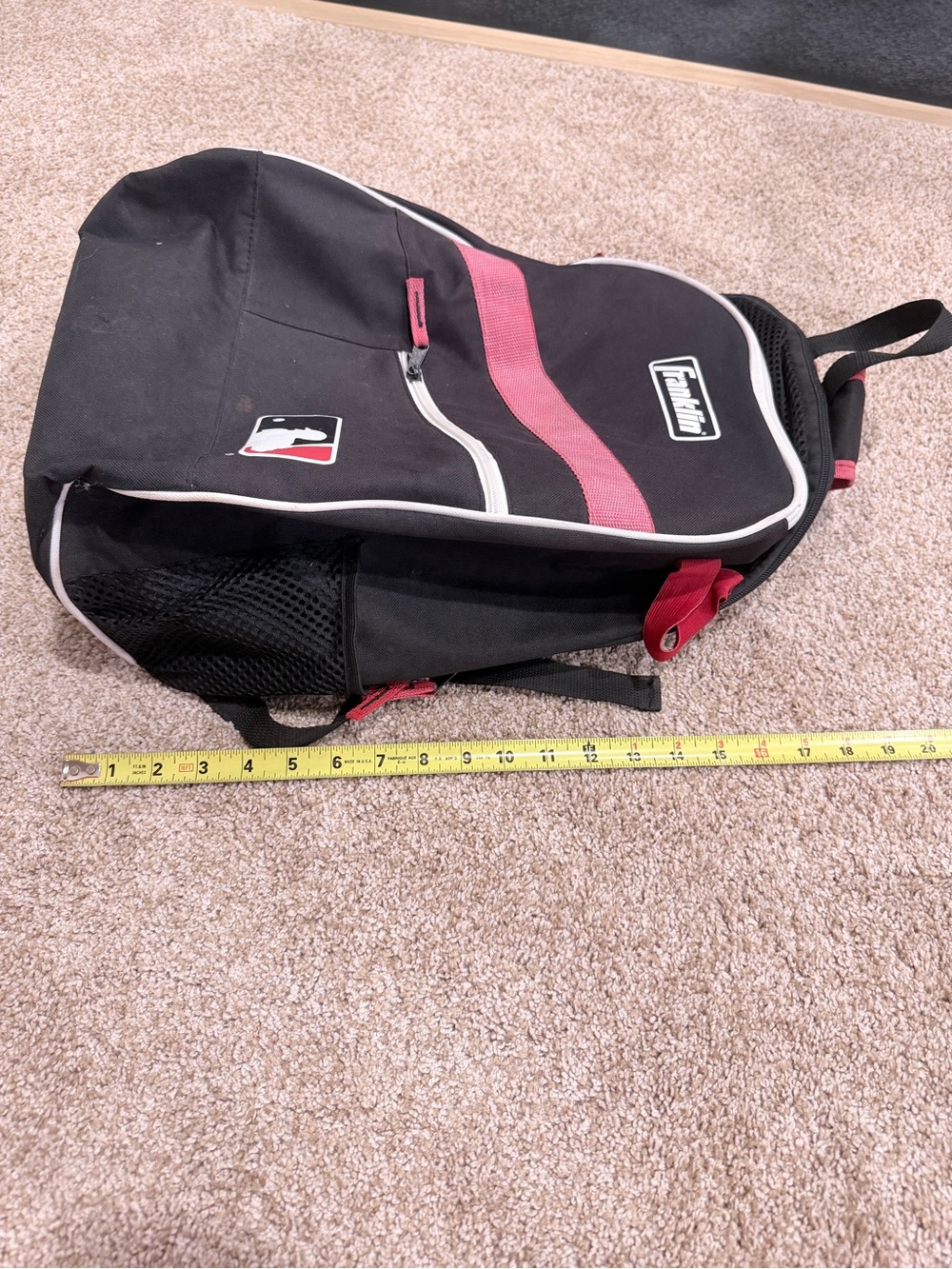 Franklin baseball backpack bat holders on each side